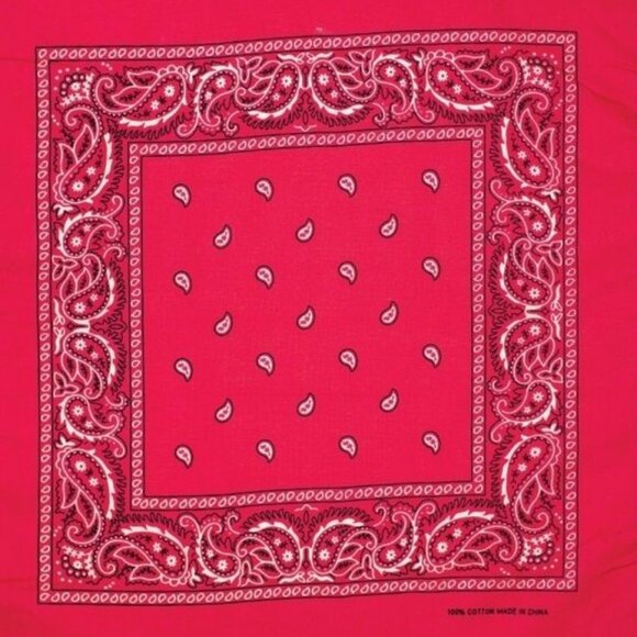 2 Pack Bandana 100% Cotton Paisley Print One-Sided Scarf Pink & American Flag - Picture 1 of 2